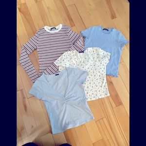 Ladies Brandy Melville 4 T-shirt bundle.